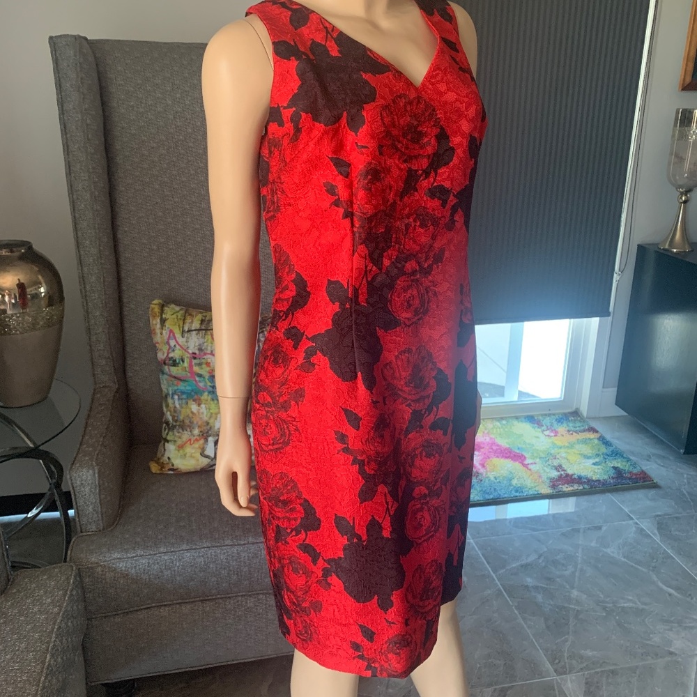 DAVID MEISTER GORGEOUS SEXY RED  AND BLACK DRESS 14  P-5
